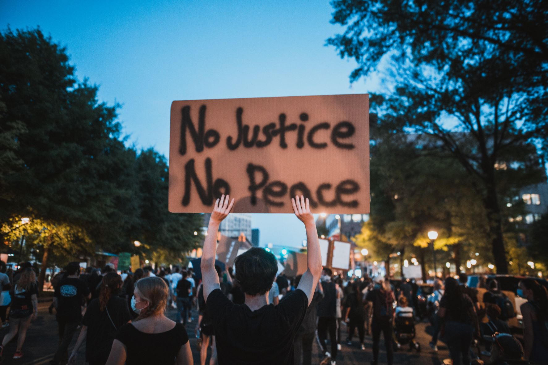 a photo of people protesting